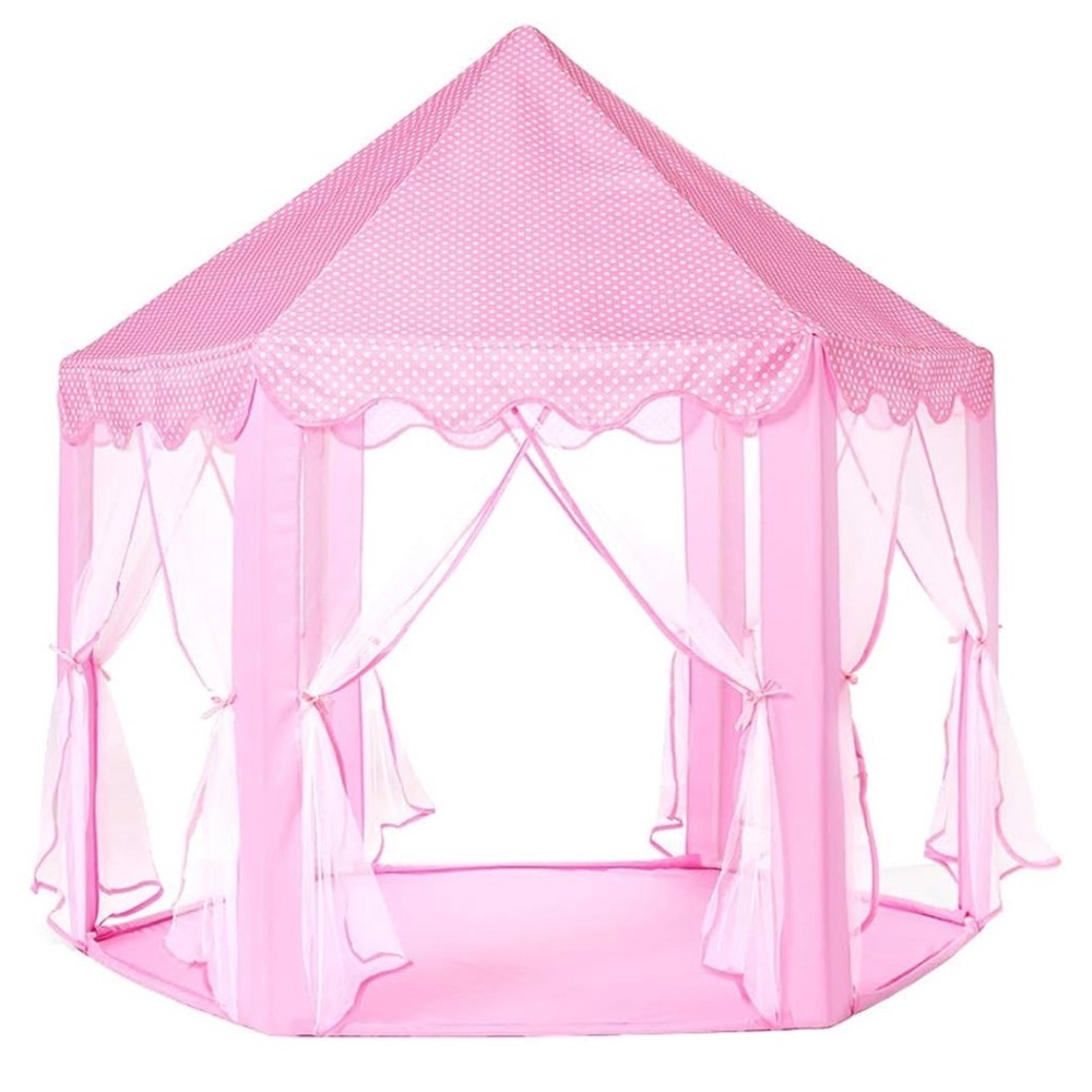 Pink Princess Doll Tent with Castle Design